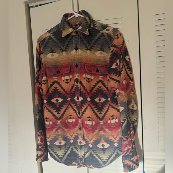 Vintage Polo Ralph Lauren RL RRL Wool Flannel Shirt Navajo Aztec Kanye Yeezy YZY - Picture 4 of 16